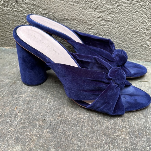 Loeffler Randall Coco Knotted Velvet Block Heel 10 - Picture 5 of 6